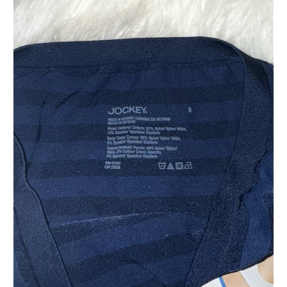 Jockey Matte & Shine Hi-Cut Panties Striped Womens 8 XL XLarge Blue - Picture 3 of 4